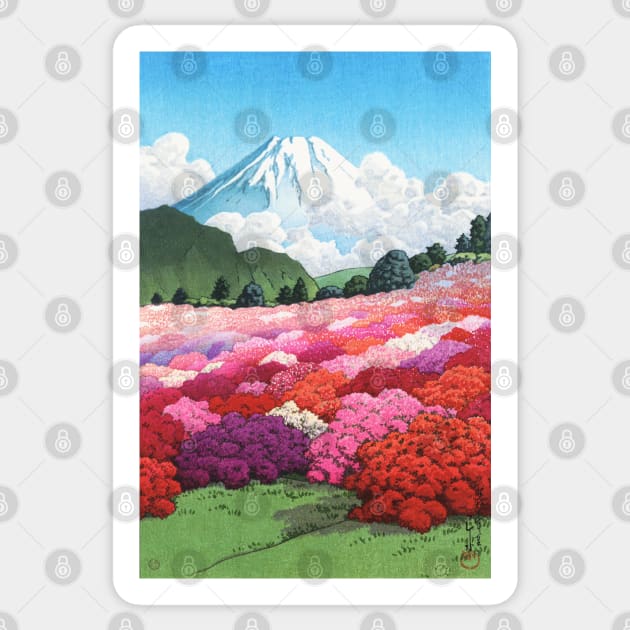 Mountain Villa Kenan in Moto-Hakone by Kawase Hasui Sticker by Takeda_Art